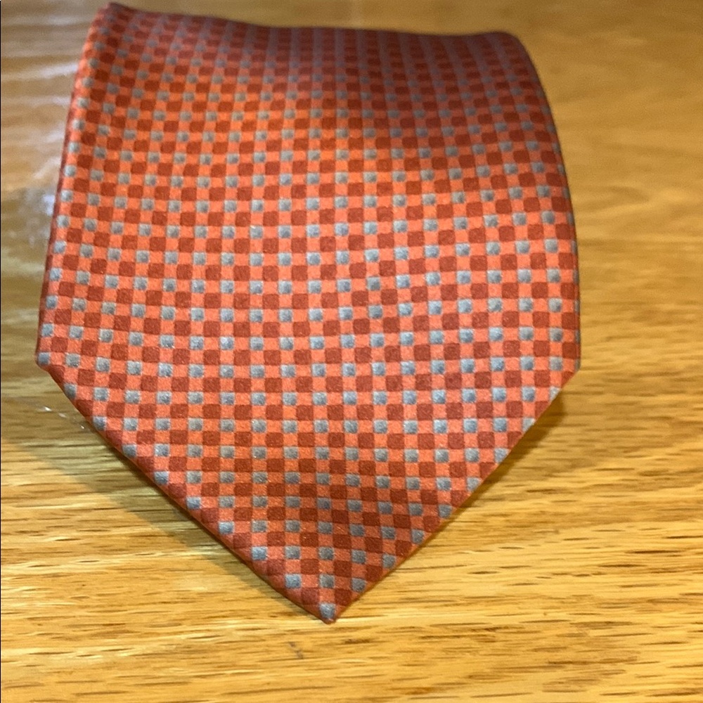 Bill Blass Red and Blue Geometric Tie